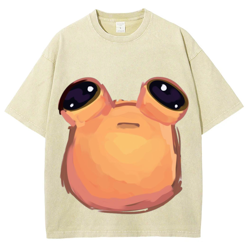 Cartoon Alien Ver1 Solid Unisex Vintage Washed Tee