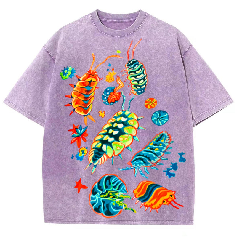 Colorful Inects Solid Unisex Vintage Washed Tee