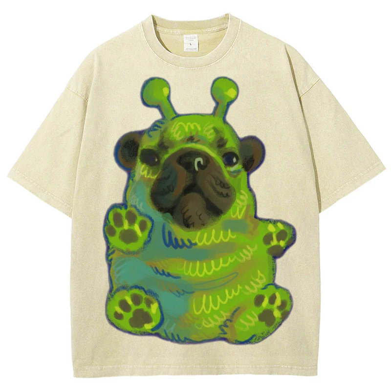 Green Dog Solid Unisex Vintage Washed Tee