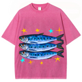 Sardines Solid Unisex Vintage Washed Tee