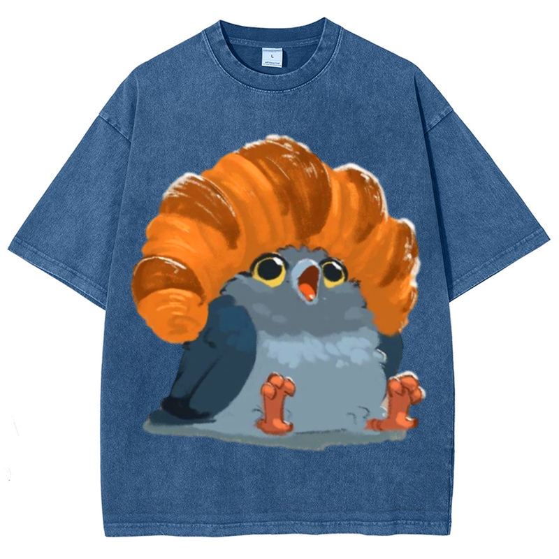 Bread Pigeon Solid Unisex Vintage Washed Tee