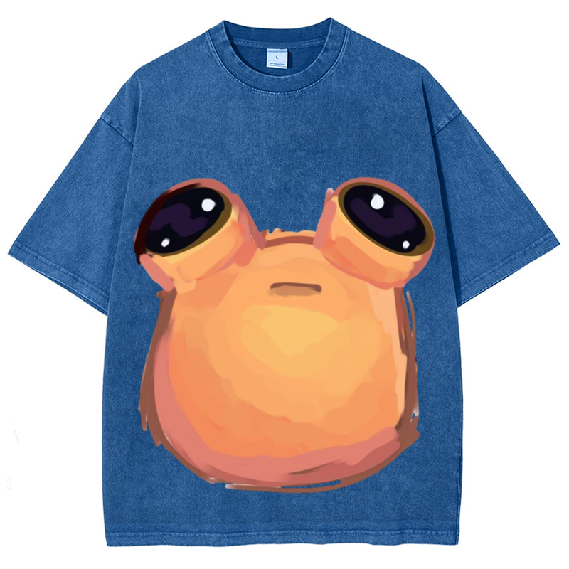 Cartoon Alien Ver1 Solid Unisex Vintage Washed Tee