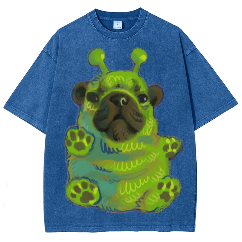 Green Dog Solid Unisex Vintage Washed Tee