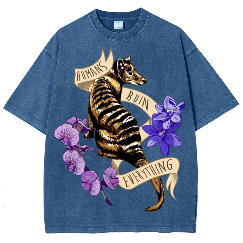 Thylacine Solid Unisex Vintage Washed Tee