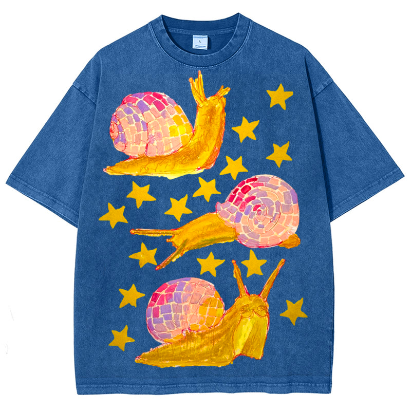 Star Snails Solid Unisex Vintage Washed Tee