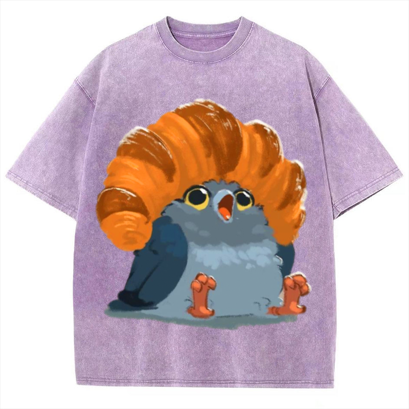 Bread Pigeon Solid Unisex Vintage Washed Tee