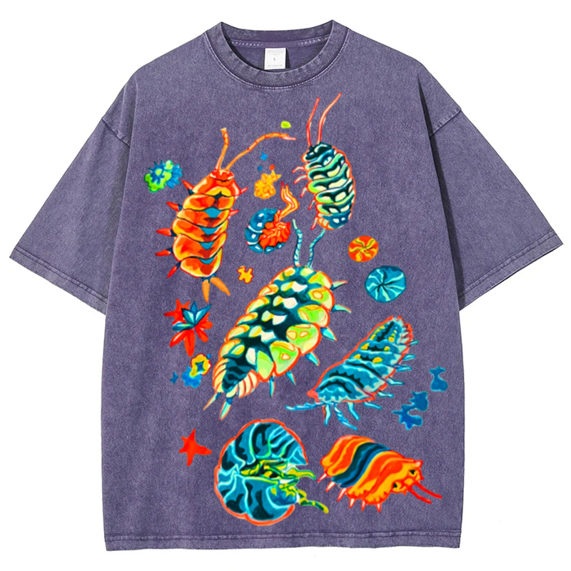 Colorful Inects Solid Unisex Vintage Washed Tee