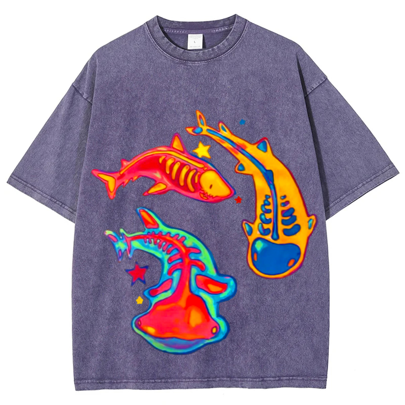 Sharks Fossil Solid Unisex Vintage Washed Tee