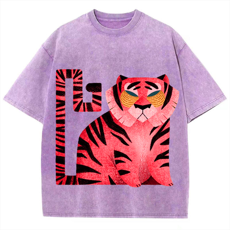 Square Tiger Solid Unisex Vintage Washed Tee