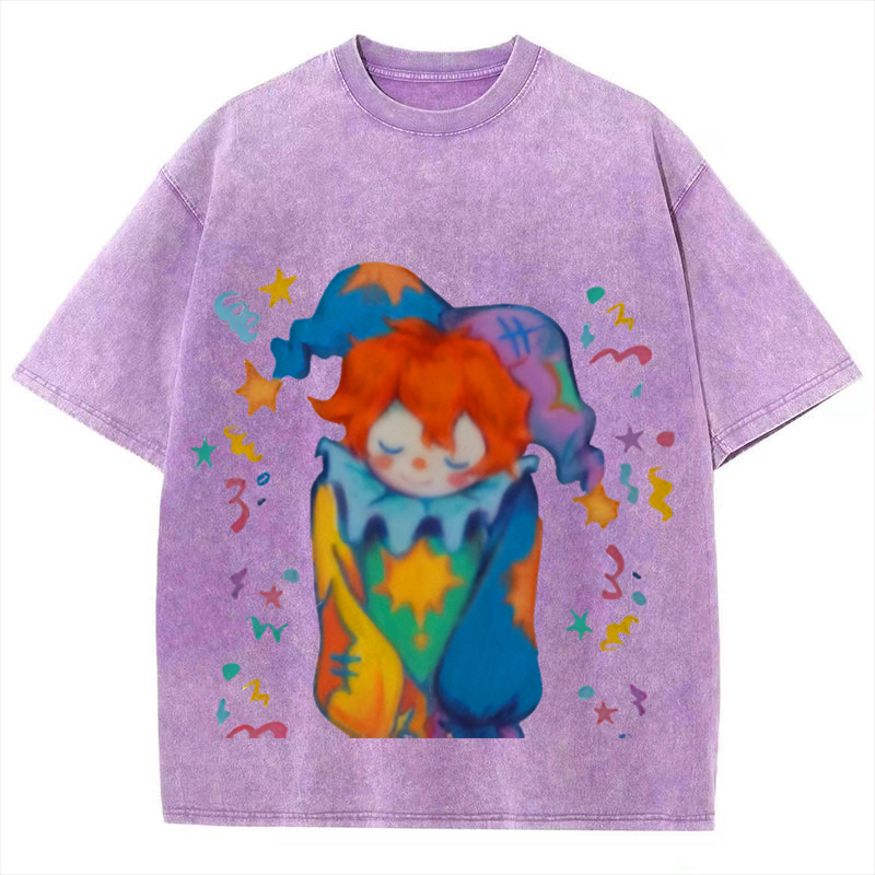 Sleeping Joker Solid Unisex Vintage Washed Tee