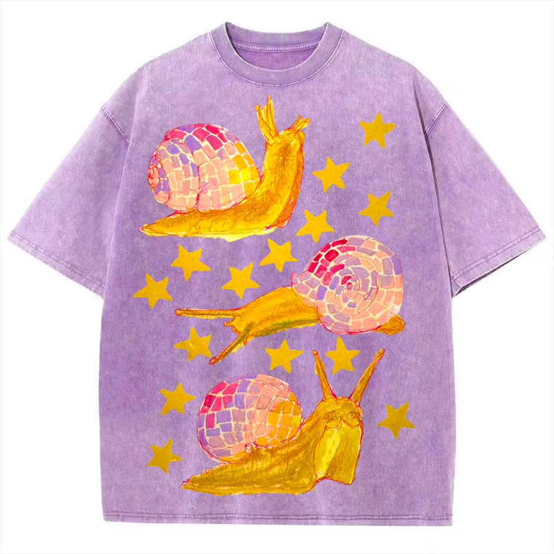 Star Snails Solid Unisex Vintage Washed Tee