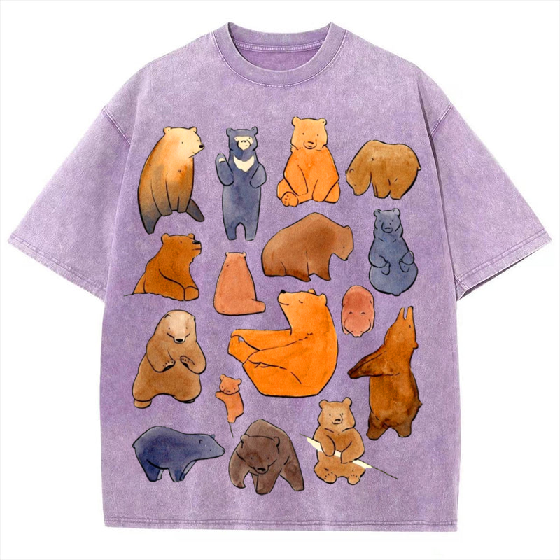 Cuty Bears Solid Unisex Vintage Washed Tee
