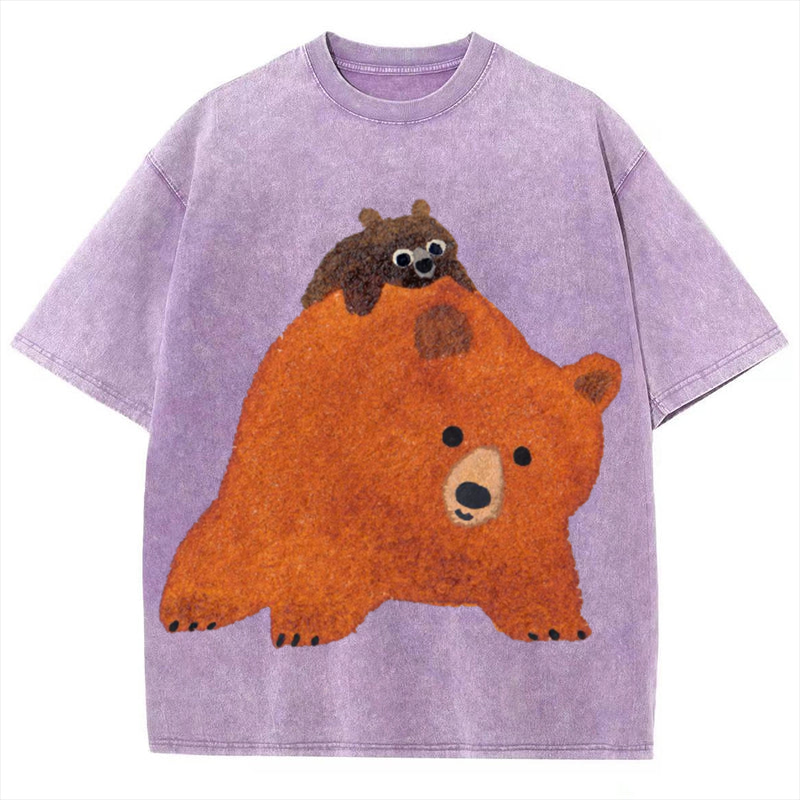 Cuty Bear Solid Unisex Vintage Washed Tee