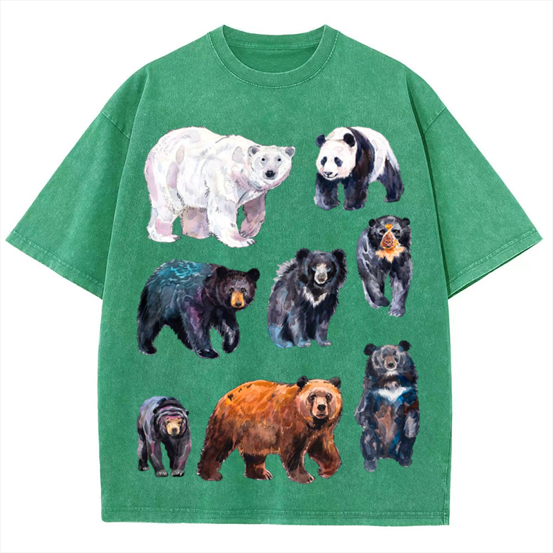 Cute Bears Solid Unisex Vintage Washed Tee