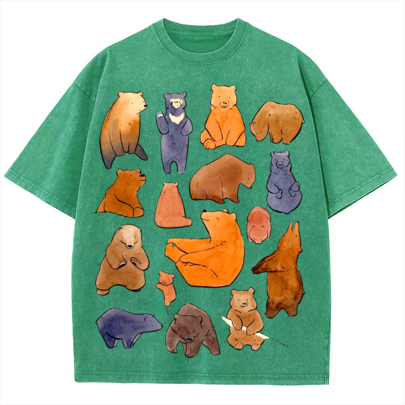 Cuty Bears Solid Unisex Vintage Washed Tee