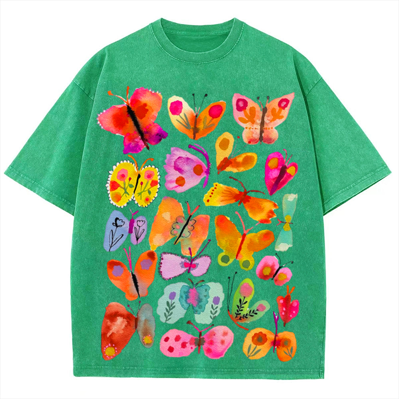 Butterfly2 Solid Unisex Vintage Washed Tee
