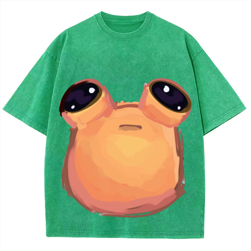 Cartoon Alien Ver1 Solid Unisex Vintage Washed Tee