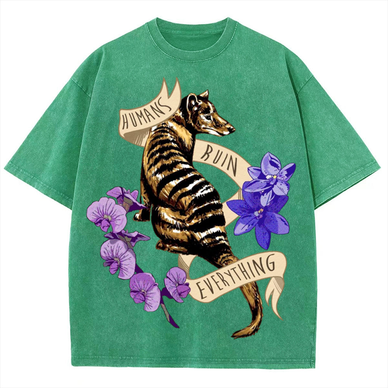 Thylacine Solid Unisex Vintage Washed Tee