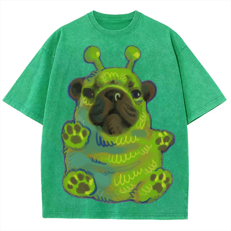 Green Dog Solid Unisex Vintage Washed Tee