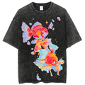Koi Fish Solid Unisex Vintage Washed Tee
