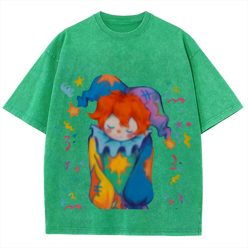 Sleeping Joker Solid Unisex Vintage Washed Tee