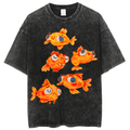 Cute Goldfishes Solid Unisex Vintage Washed Tee